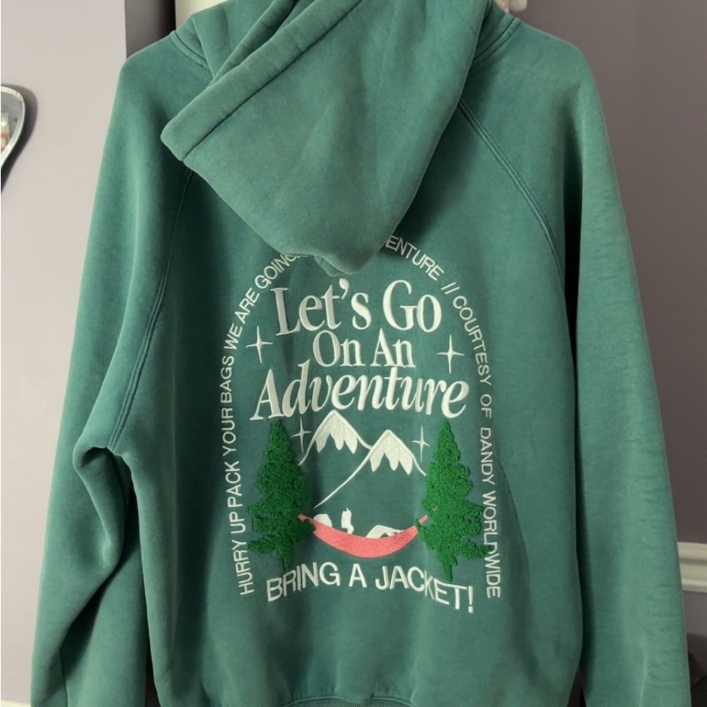 Let's Go On An Adventure Pullover Hoodie - Green